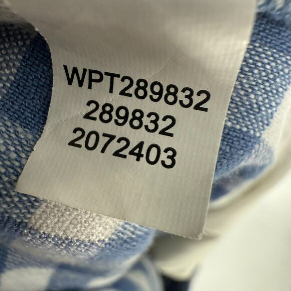 J.Jill Linen Stretch Cropped Capri Pants Sz PS Blue White Gingham Check Coastal - Picture 9 of 11